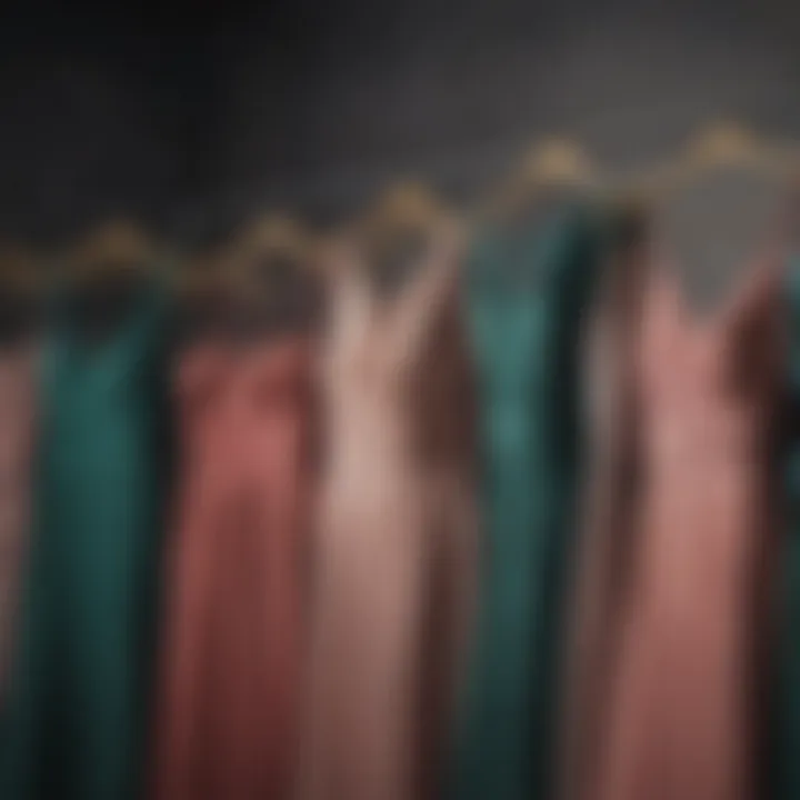 Variety of second-hand bridesmaid dresses on display