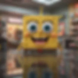 Vibrant display of the Wet and Wild SpongeBob SquarePants collection
