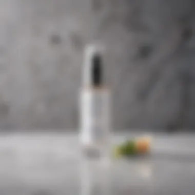 A luxurious bottle of retinol serum on a marble countertop.