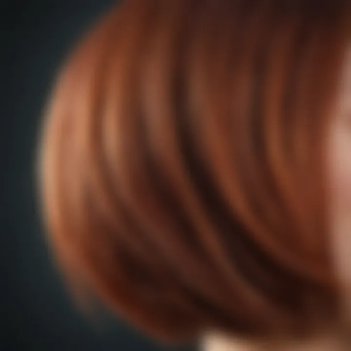 Close-up of hair dye application