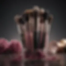 A collection of premium makeup brushes displayed elegantly